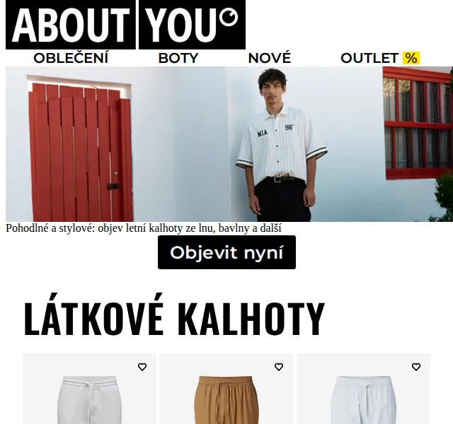 ABOUT YOU: Letní kalhoty ze lnu a bavlny – červenec 2026 | Nuslet.cz