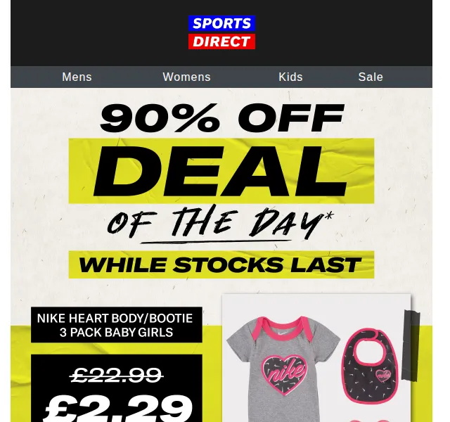 Sportsdirect.com: Nike kojenecká sada za 2,29 £ (90% sleva) – červen 2026 | Nuslet.cz