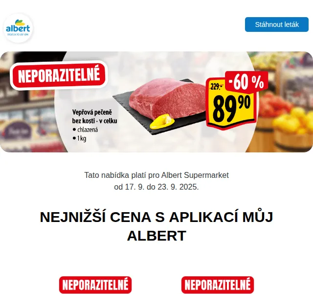 Albert: Slevy na penne, jogurt a croissanty – září 2026 | Nuslet.cz