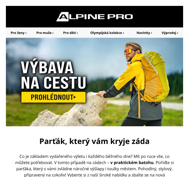 ALPINE PRO: Batohy na výlety a běžné dny – duben 2026