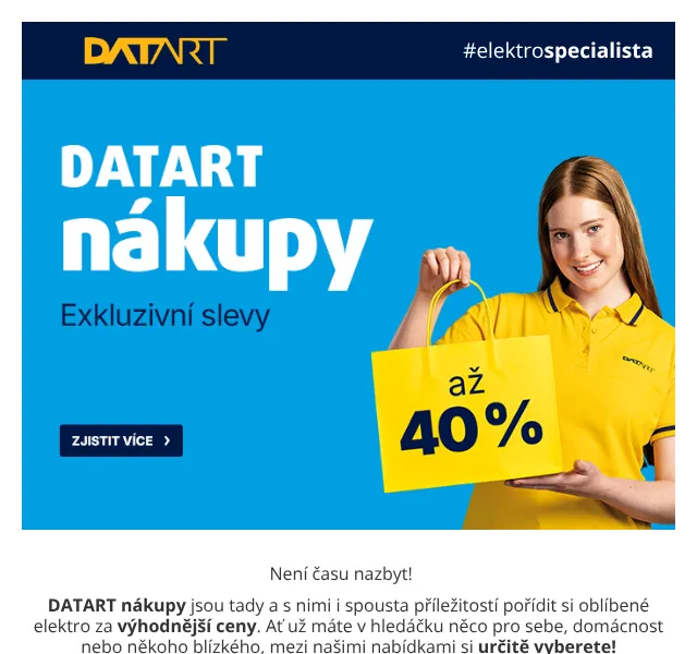 DATART: Elektro nákupy do 14.9. – září 2026