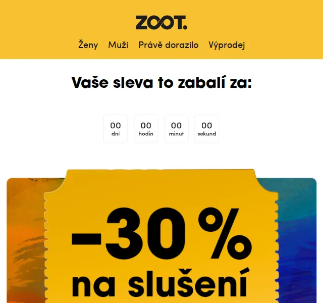 ZOOT: Sleva 30 % na vše s kódem – červen 2026 | Nuslet.cz