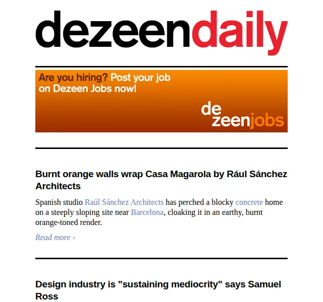 Dezeen Daily: Nová kolekce designu a architektury – červen 2025 | Nuslet.cz