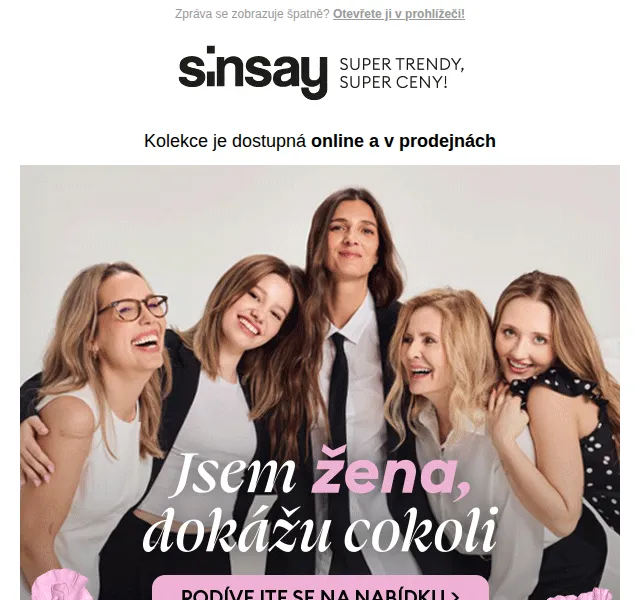 Sinsay: Dárky od 49 Kč – březen 2026 | Nuslet.cz