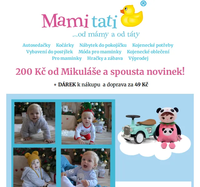 Mamitati.cz: Sleva 200 Kč na dětské zboží – červenec 2026 | Nuslet.cz