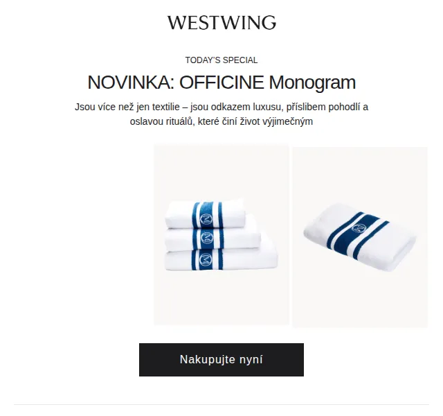 Westwing: OFFICINE Monogram, Zuiver, Ecofurn – červenec 2026 | Nuslet.cz