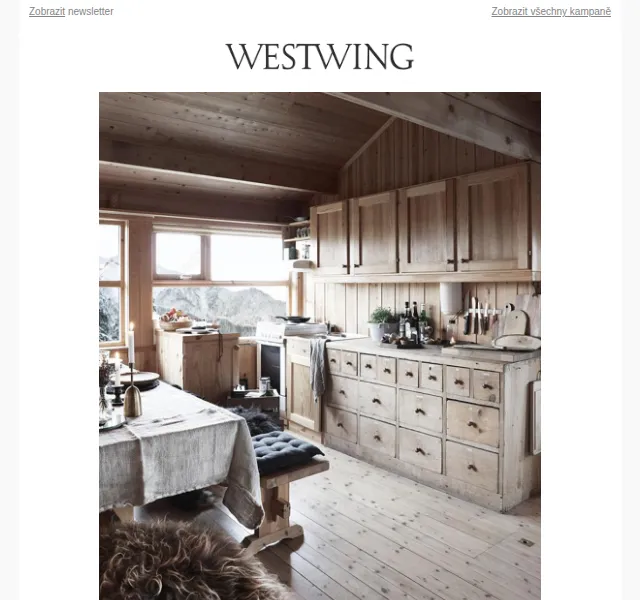 Westwing: Kuchyně v alpském stylu Chalet a podzimní slevy – červenec 2026 | Nuslet.cz