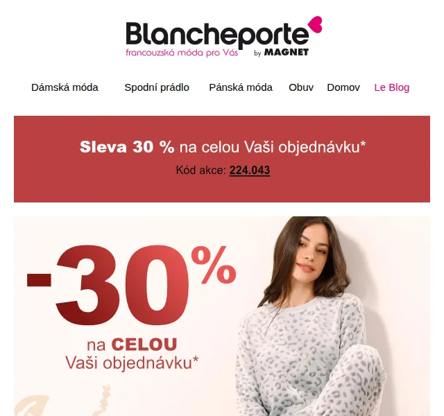 Blancheporte: Pyžama s 30% slevou – červenec 2026 | Nuslet.cz