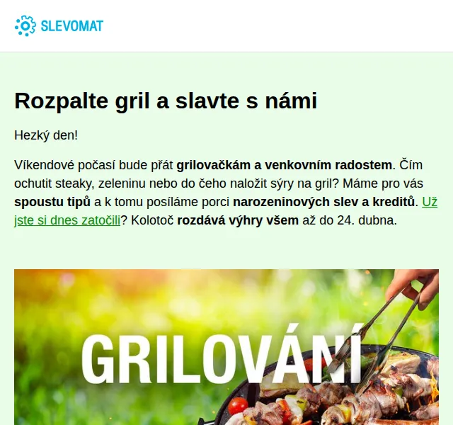 Slevomat: grilování s narozeninovými slevami – červenec 2026 | Nuslet.cz