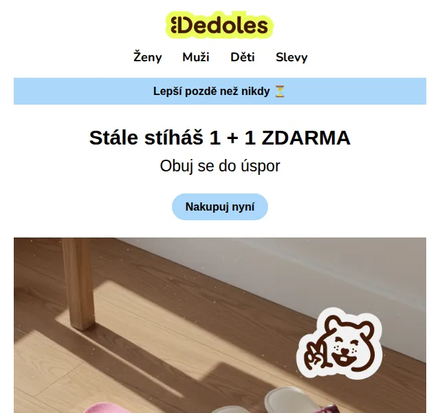 Dedoles.cz: boty 1+1 ZDARMA – kód HAPPYFEET platí dnes | Nuslet.cz