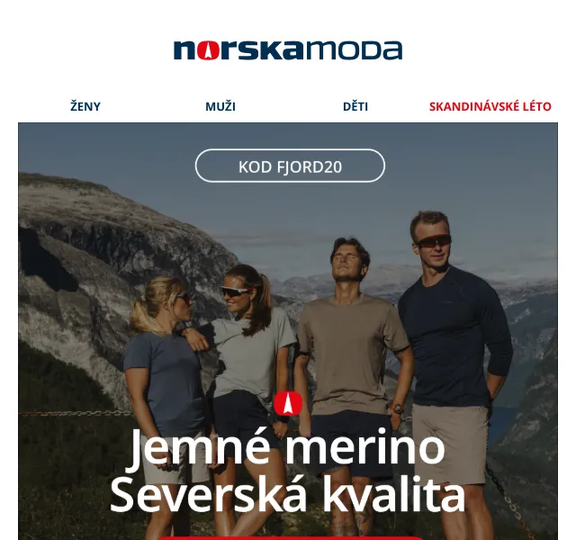 Norskamoda: Merino Bergans a Devold –20 % – červen 2026
