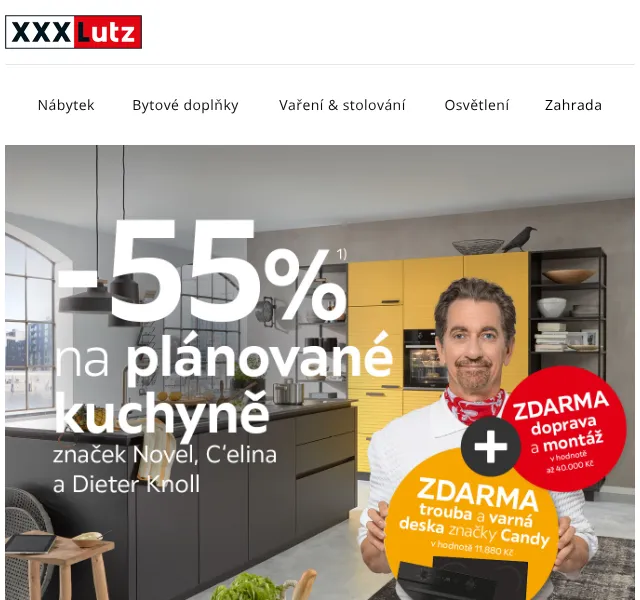 XXXLutz: Plánované kuchyně sleva 55 % + trouba ZDARMA – červenec 2026 | Nuslet.cz