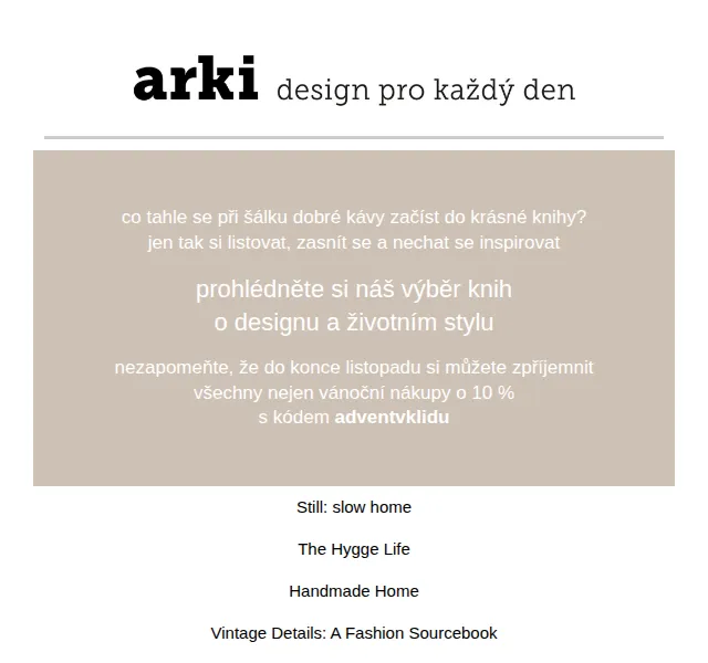 Arki: vlněné deky a knihy o designu – sleva 10 % – červen 2026 | Nuslet.cz