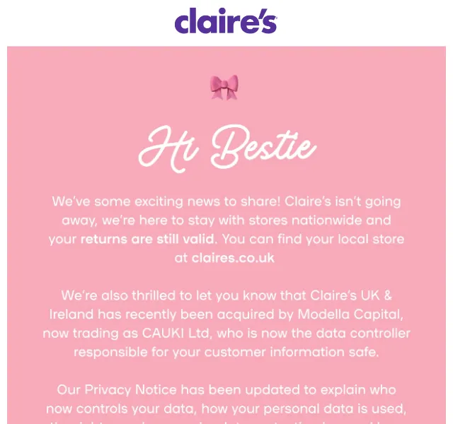 Claire's: 50% sleva na vše v obchodě – červenec 2026 | Nuslet.cz