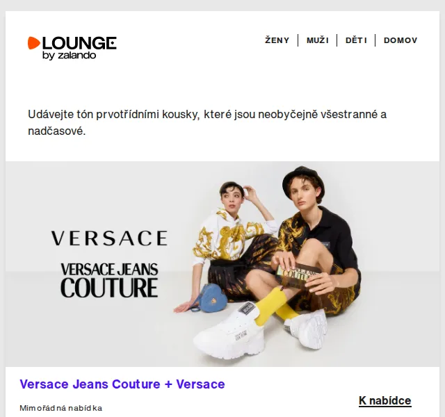 Lounge by Zalando: Versace Jeans Couture & Pinko – 80% sleva – červenec 2026 | Nuslet.cz