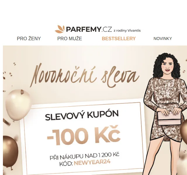 Parfemy.cz: Novoroční sleva -100 Kč nad 1200 Kč – červenec 2026 | Nuslet.cz