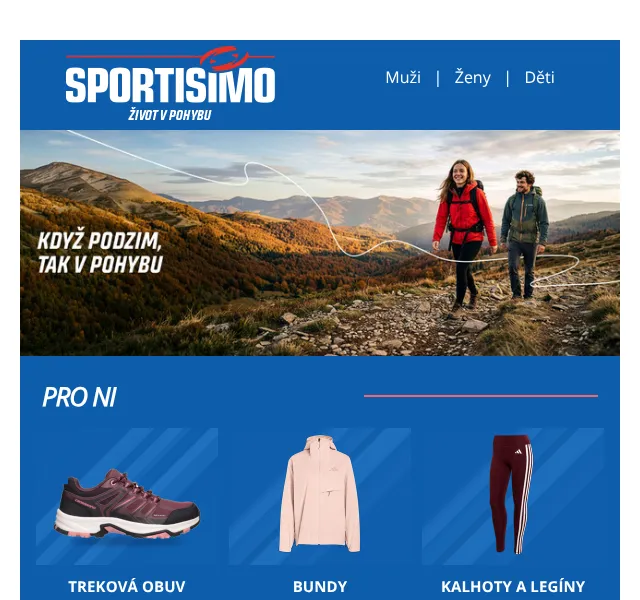 Sportisimo.cz: Podzimní bundy, kalhoty a obuv – září 2026