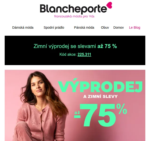 Blancheporte: Výprodej až -75 % – duben 2026 | Nuslet.cz