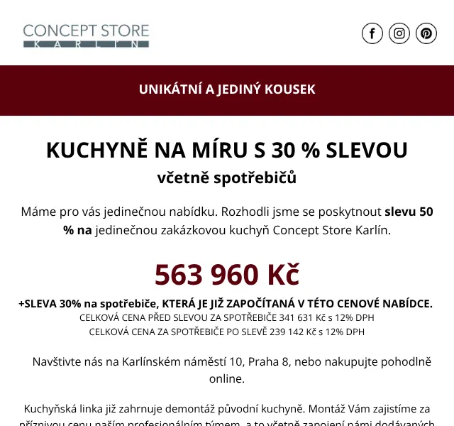 Karolína z cskarlin.cz: Kuchyň 50 % sleva – květen 2026