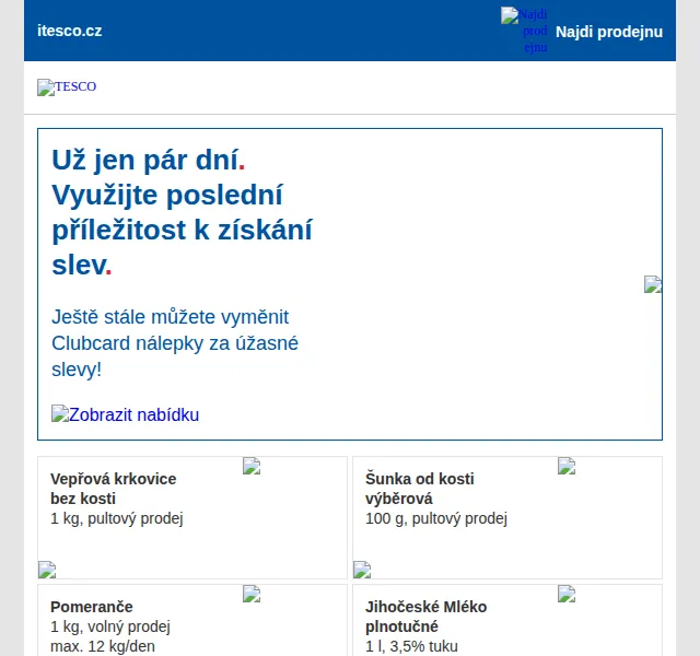 Tesco: Až 20% sleva s Clubcard nálepkami – červen 2026 | Nuslet.cz