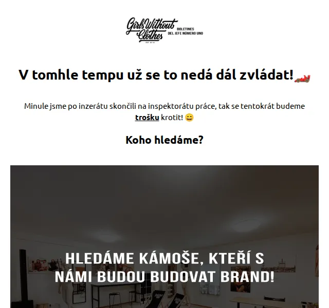 Girls Without Clothes: Hledáme grafiky a specialisty – červenec 2026 | Nuslet.cz