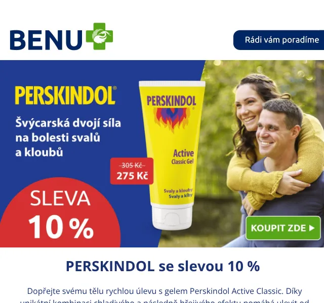 BENU E-shop: Perskindol sleva 10 % – květen 2026 | Nuslet.cz