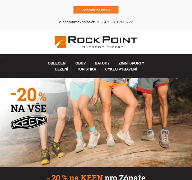 Rock Point: Sleva 20 % na boty KEEN – červen 2026 | Nuslet.cz