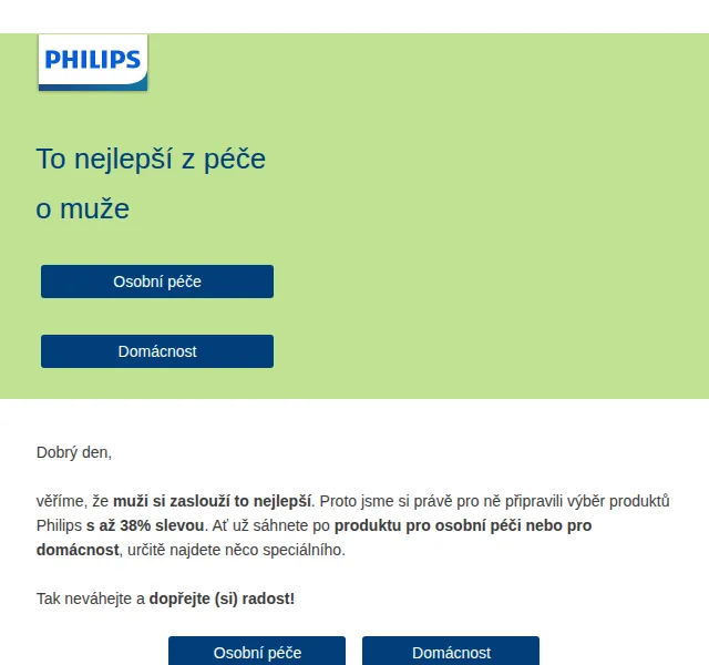 Philips: Až 38% sleva na péči pro muže – červenec 2026 | Nuslet.cz