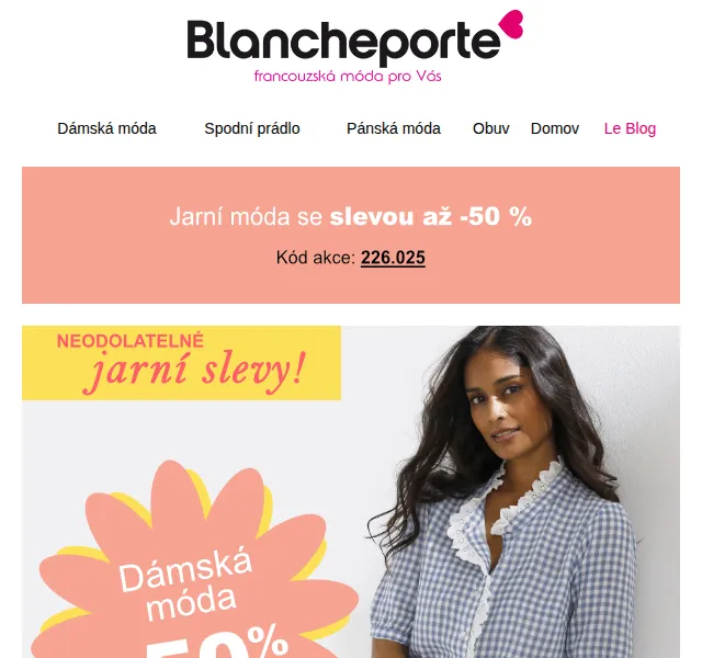 Blancheporte: až -50 % na jarní bestsellery – duben 2026