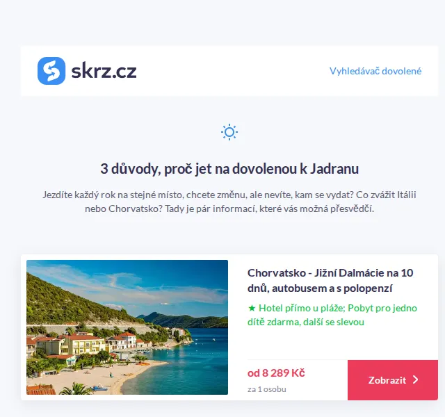 Vánoce na Skrz: Dovolená u Jadranu od 4 999 Kč – červenec 2026 | Nuslet.cz