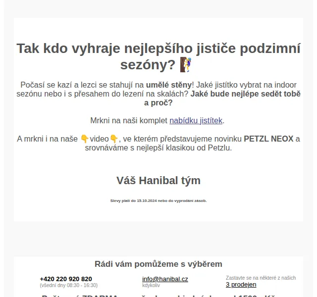 Hanibal.cz: PETZL jistítka NEOX, GriGri a GriGri+ – červenec 2026 | Nuslet.cz