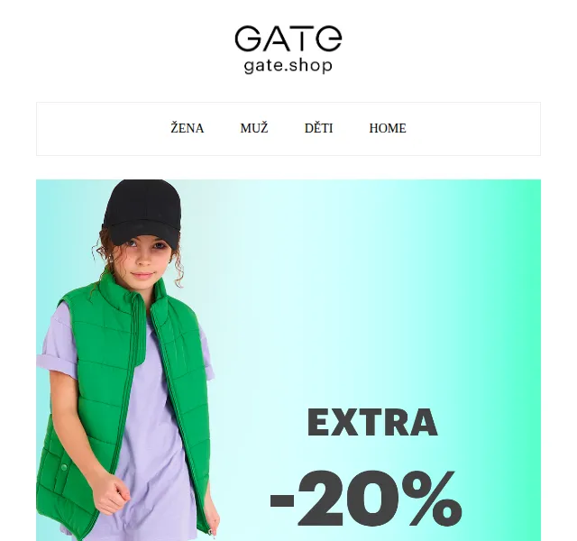 gate.shop: -20% na dětské oblečení – červen 2026 | Nuslet.cz