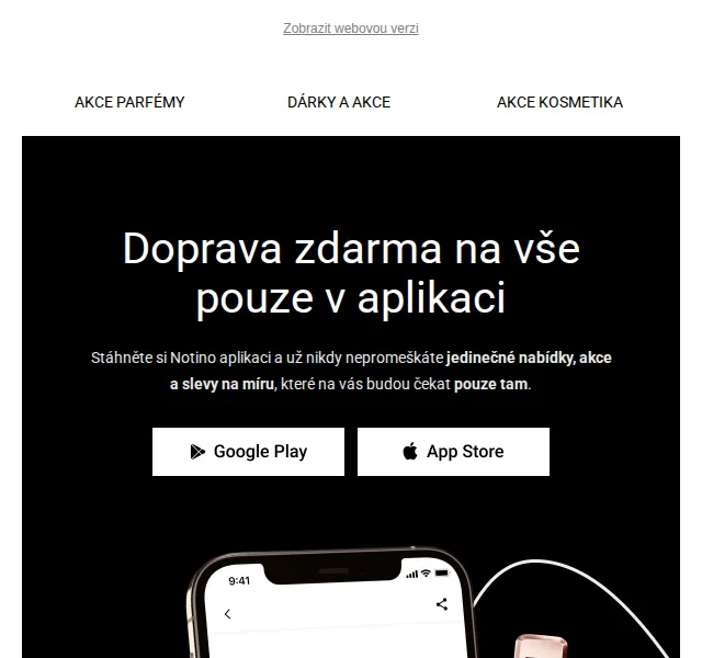 Notino: Doprava zdarma v aplikaci – červenec 2026 | Nuslet.cz