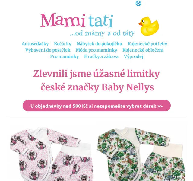 Mamitati.cz: Baby Nellys sady a overaly se slevou 30 % – červen 2026 | Nuslet.cz