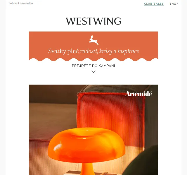 Westwing: Artemide designová svítidla – červenec 2026 | Nuslet.cz