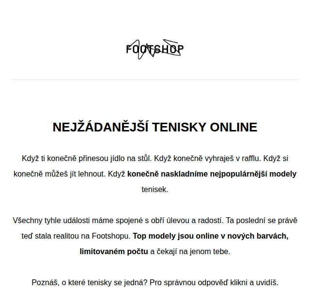 Footshop: RESTOCK nejpopulárnějších tenisek – červen 2026 | Nuslet.cz