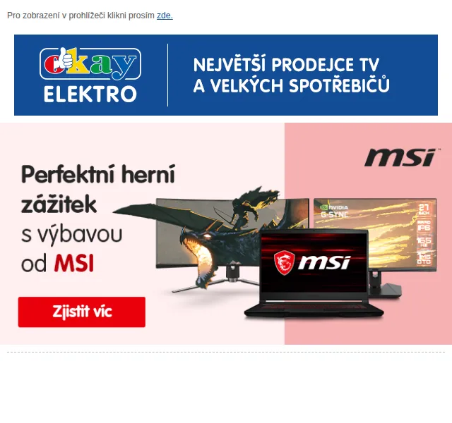 OKAY: Herní notebook MSI GF63 a monitory MSI – červenec 2026 | Nuslet.cz
