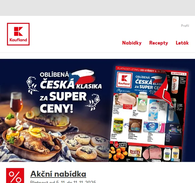 Kaufland: Mléko, Pilsner Urquell a Božkov v akci – červen 2026 | Nuslet.cz