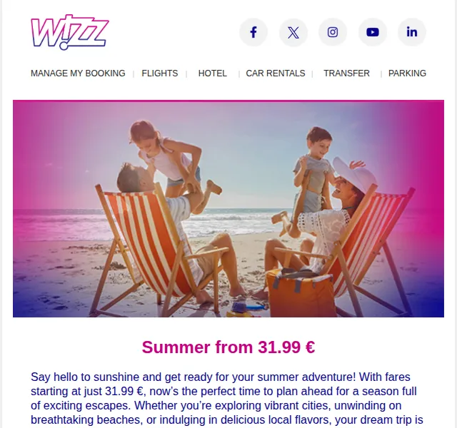 Wizz Air: Letní letenky od 31.99 € – červenec 2026 | Nuslet.cz