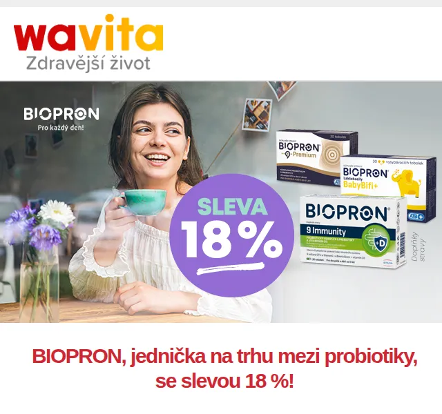 Wavita: BIOPRON se slevou 18 % a akce 3+1 ZDARMA – červen 2026 | Nuslet.cz
