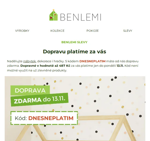 Benlemi: Doprava ZDARMA na vše – červenec 2026 | Nuslet.cz