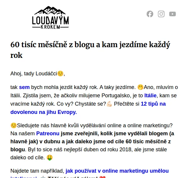 Loudavým krokem: Tipy na dovolenou v Itálii a cíle blogu – červen 2026 | Nuslet.cz