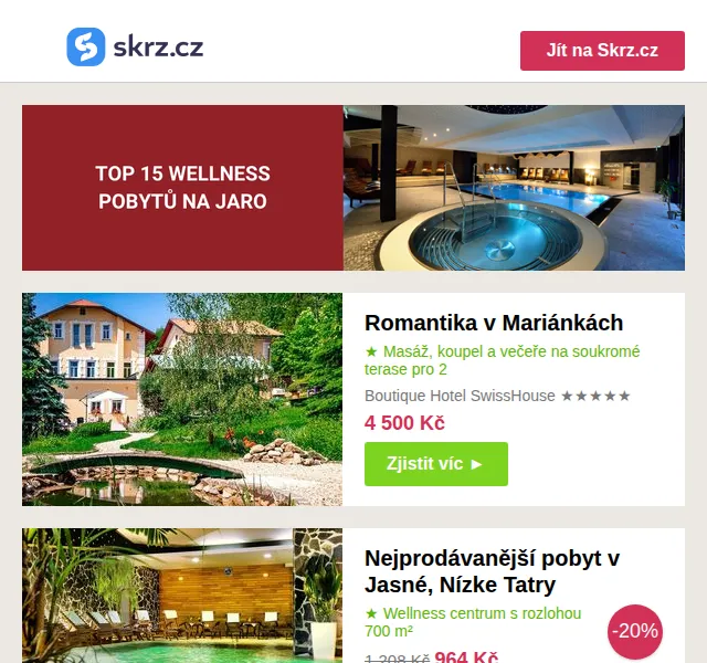 Skrz: wellness pobyty na jaro – červen 2026 | Nuslet.cz