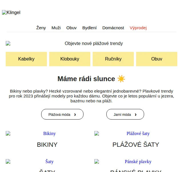 KLiNGEL.cz: Plavky a bikiny v akci – červenec 2026 | Nuslet.cz