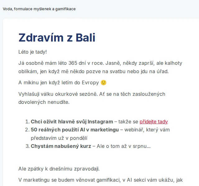 David Lörincz: Gamifikace a AI tipy – červenec 2026 | Nuslet.cz