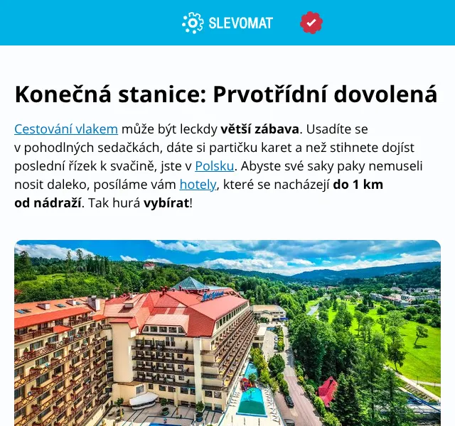 Slevomat: Hotely v Polsku bez auta – květen 2026 | Nuslet.cz