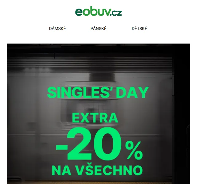 eobuv.cz: -20 % na vše s kódem SINGLES20 – červenec 2026 | Nuslet.cz