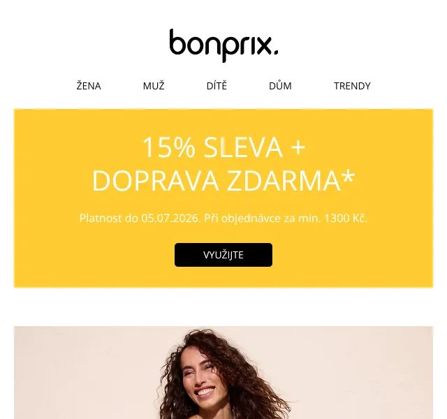 Bonprix: trička pro rodinu -15 % + doprava zdarma | červenec 2026