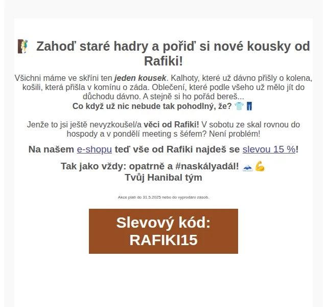 Hanibal: Sleva 15 % na RAFIKI – červenec 2026 | Nuslet.cz