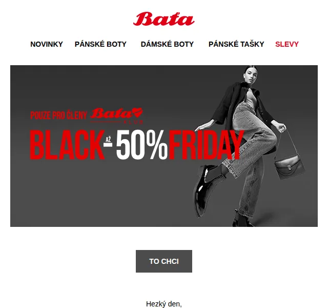 Baťa: Black Friday sleva až 50 % a extra -30 % – červenec 2026 | Nuslet.cz